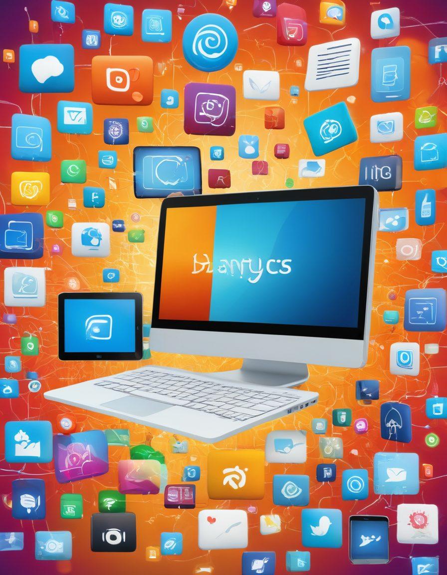 An intricate collage of various digital devices displaying vibrant blogs, with animated icons and engaging web content swirling around them. Include a diverse group of users interacting and creating content, symbolizing collaboration and community in the blogosphere. Use bright colors to evoke creativity and energy, showcasing a mix of writing, graphics, and analytics. super-realistic. vibrant colors. 3D.